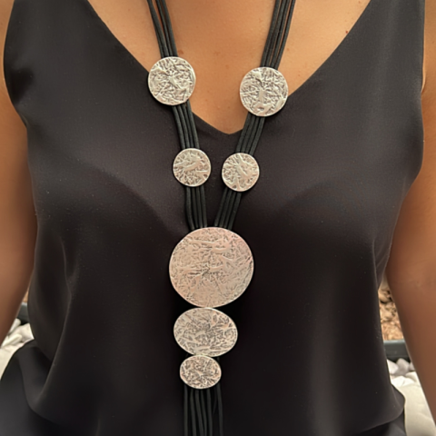 Kutcha Accessories Kadın Gümüş Kaplama Tasarım İp Kolye – Kolye